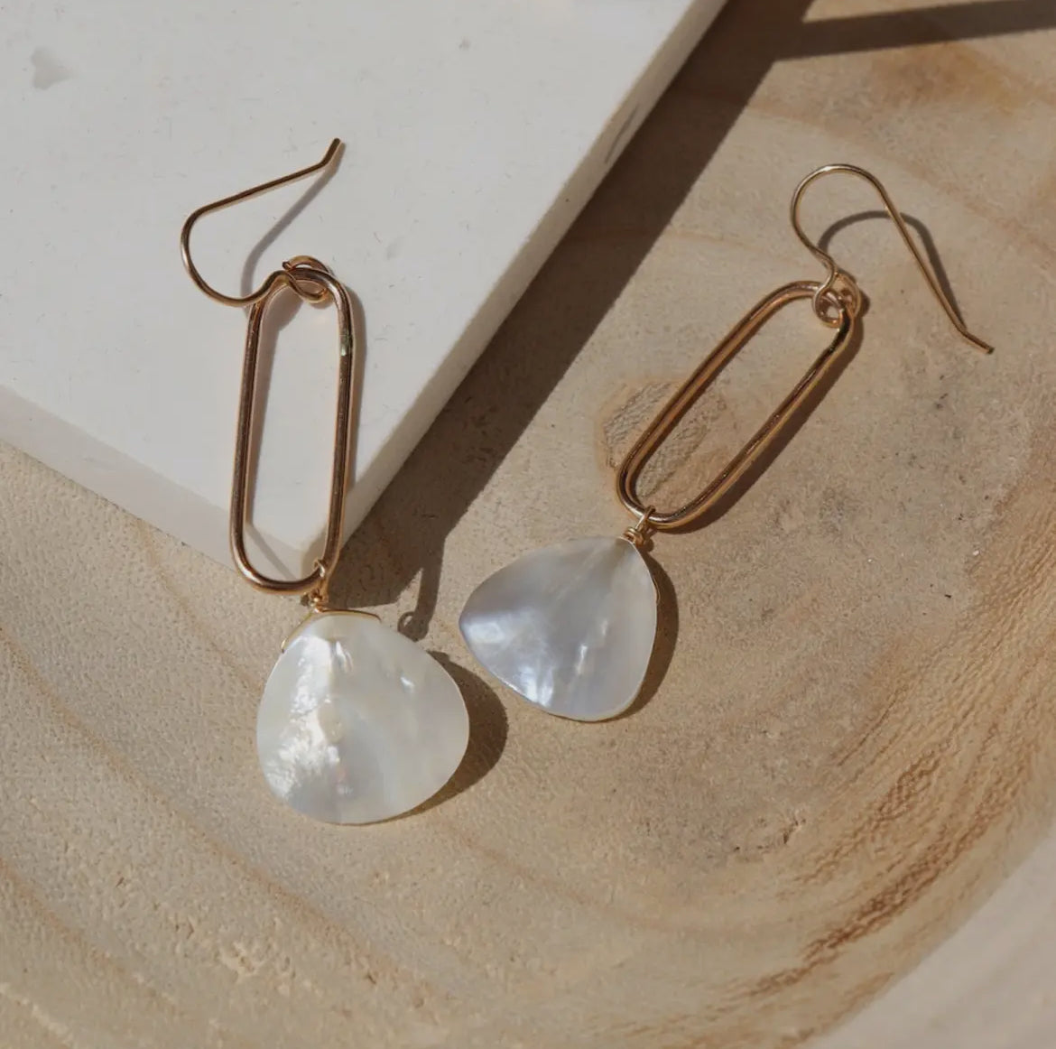 Handmade 14k Gold-Filled Shell Drop Earrings