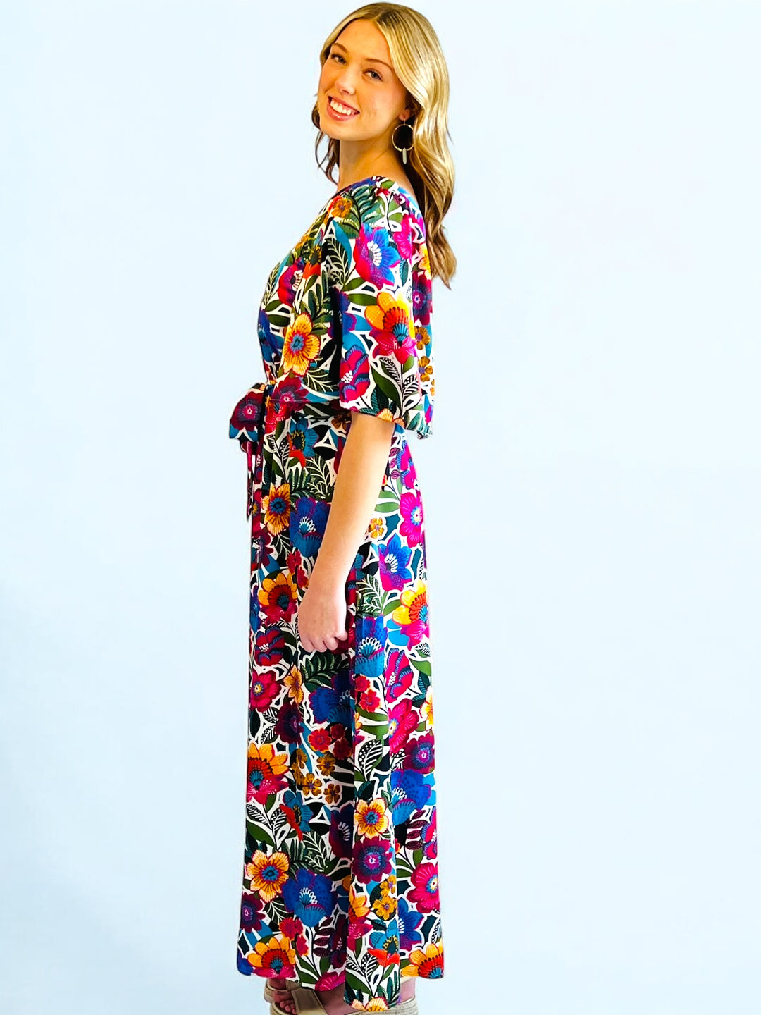 Floral One Shoulder Maxi Dress