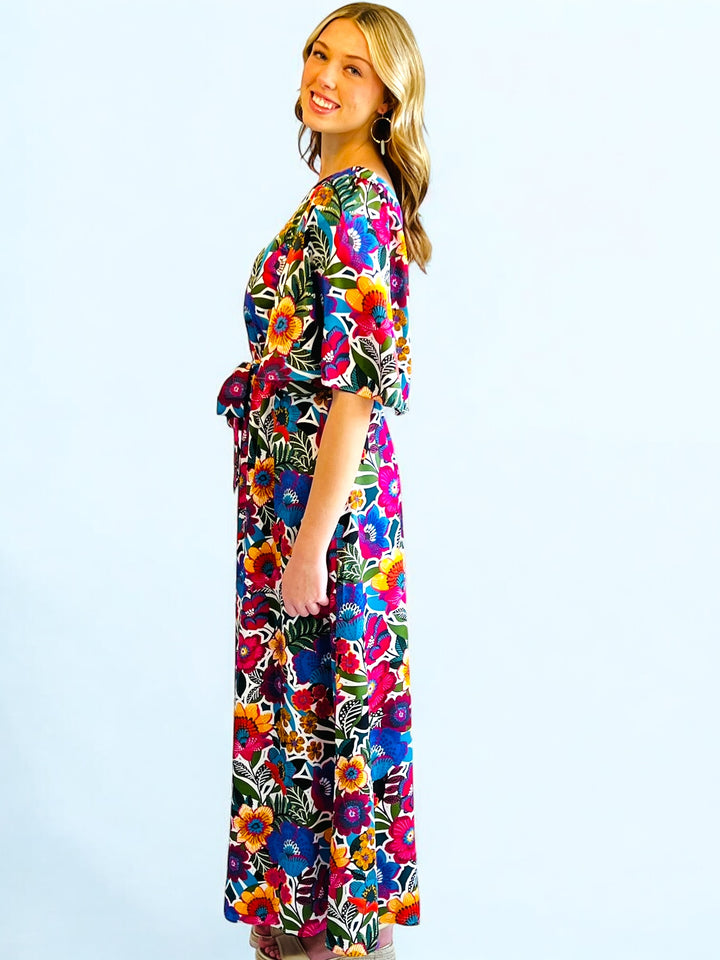 Floral One Shoulder Maxi Dress