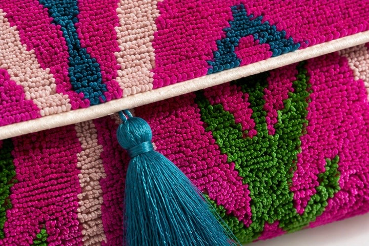 Polly Silk Velvet Ikat Clutch