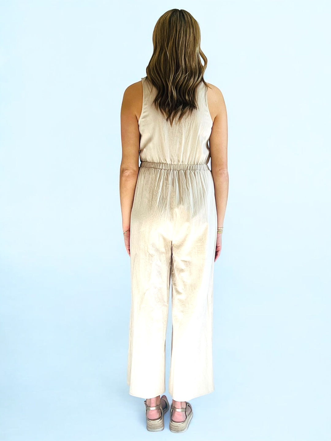 Oatmeal Button Down Jumpsuit