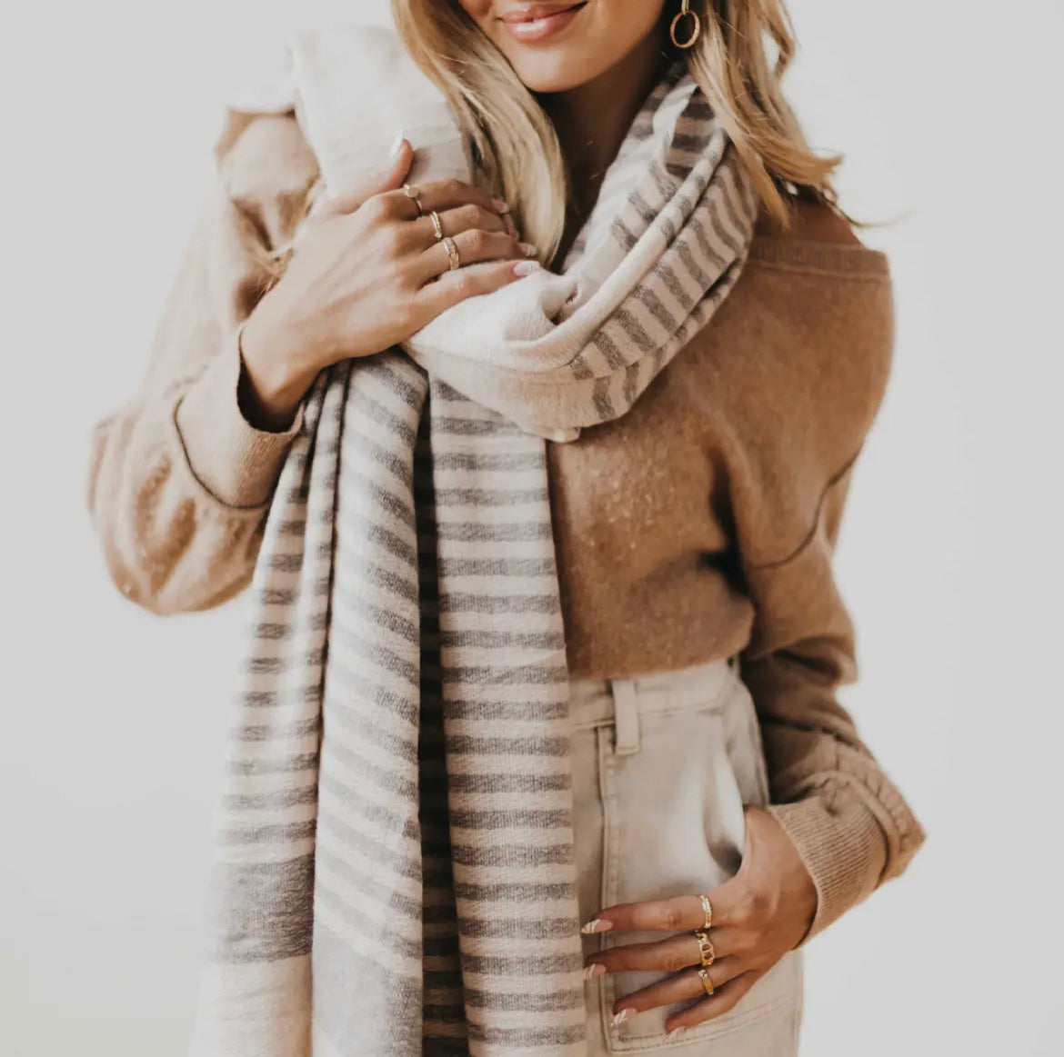 Long Weekend Striped Blanket Scarf