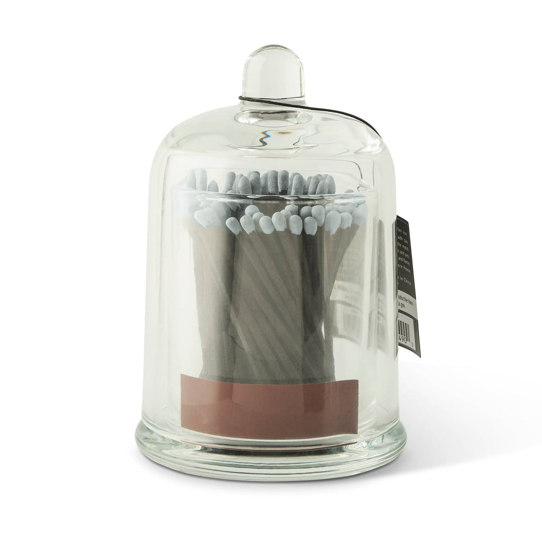 100ct Black Safety Matches in 2pc Glass Bell Jar