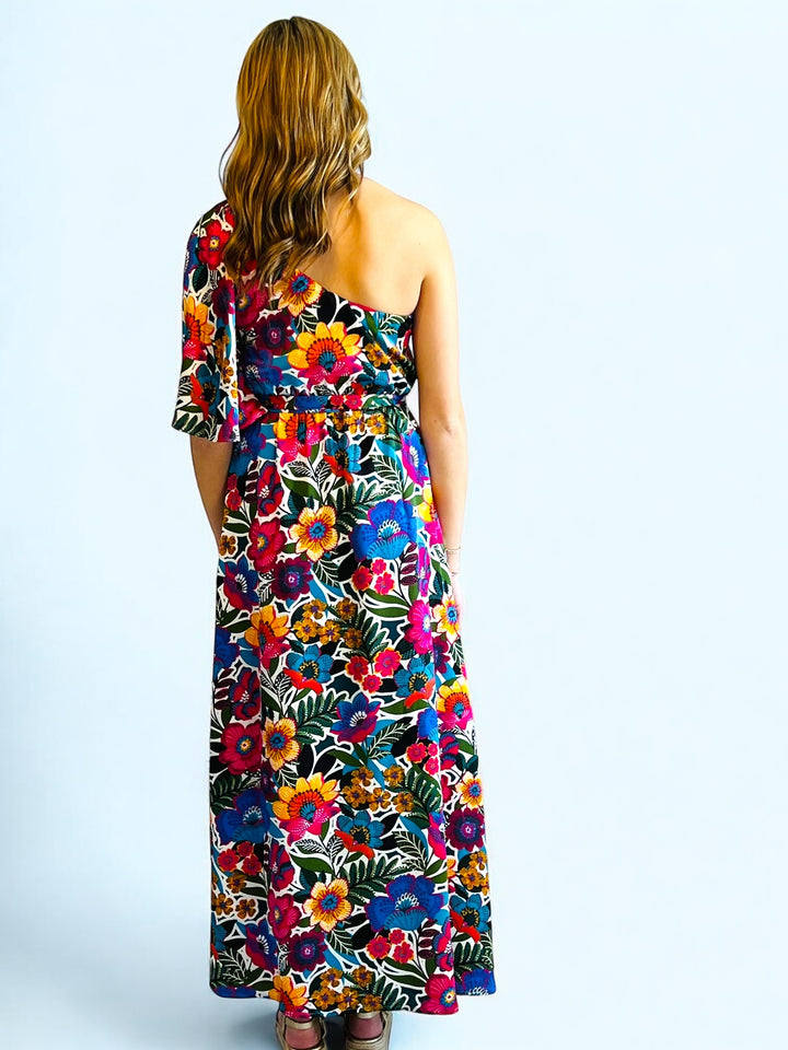 Floral One Shoulder Maxi Dress
