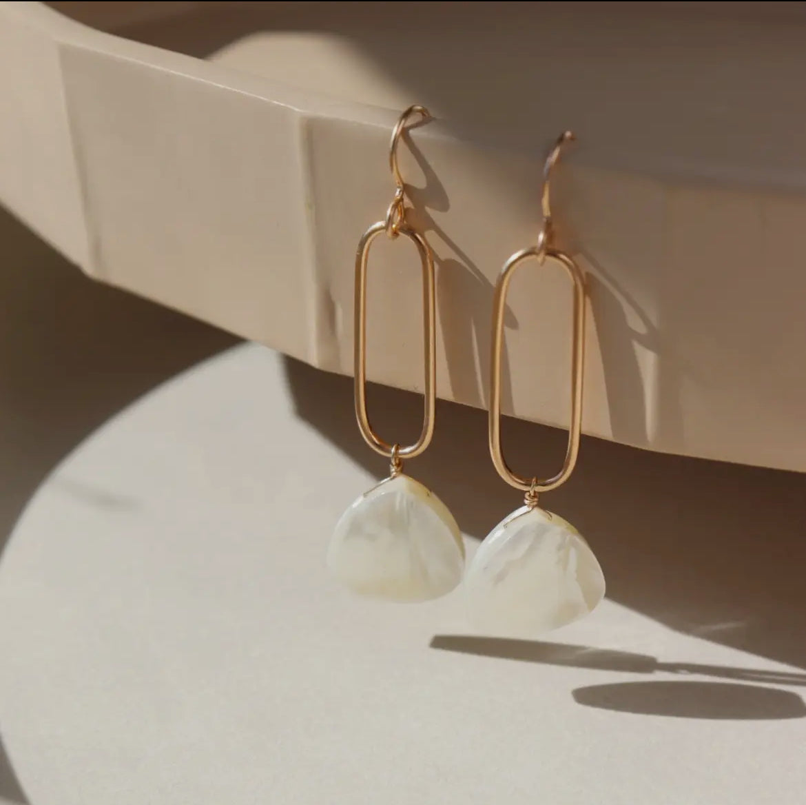 Handmade 14k Gold-Filled Shell Drop Earrings