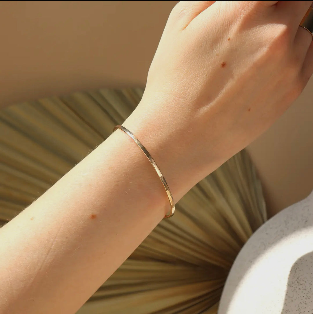Handmade 14K Gold-Filled Hammered Cuff Bracelet