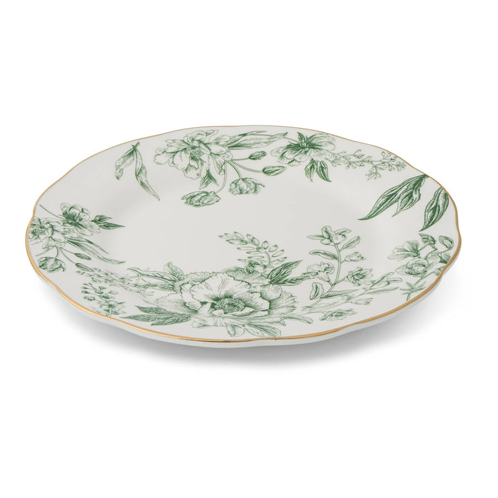 8" Scalloped Gold Rim Salad Plate - Elm City Toile