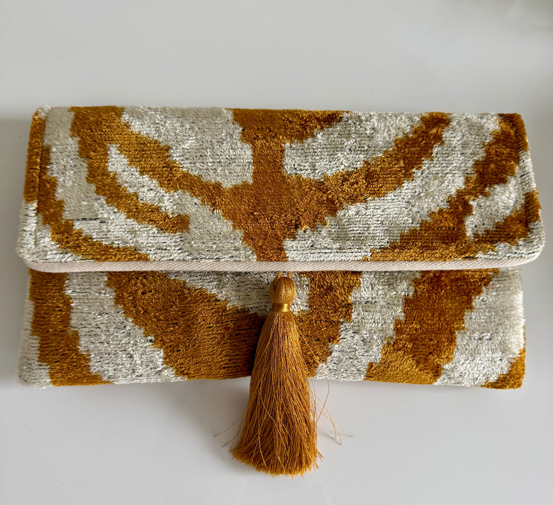 Livi Handmade Silk Velvet Ikat Clutch