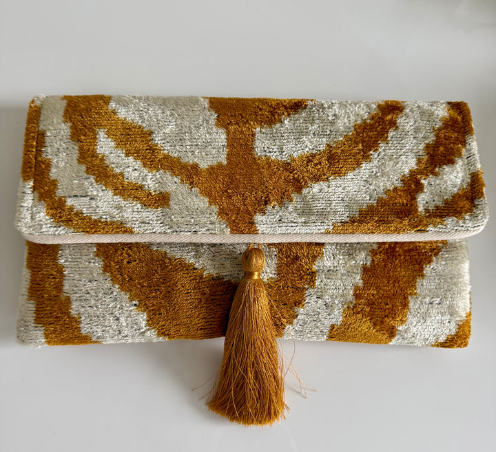 Livi Handmade Silk Velvet Ikat Clutch
