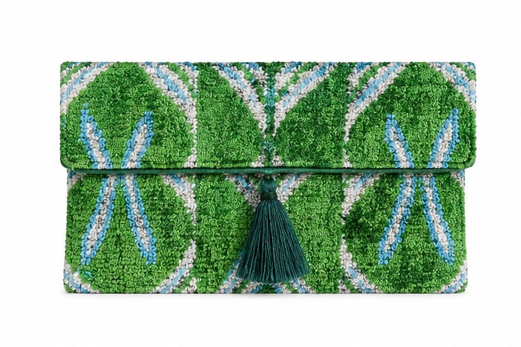 Gwenyth Handmade Silk Velvet Ikat Clutch