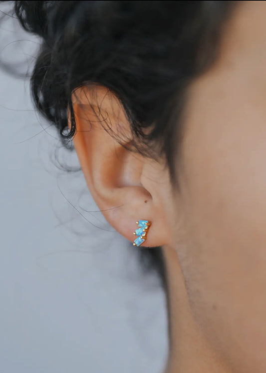 Fire Opal Stud Earrings