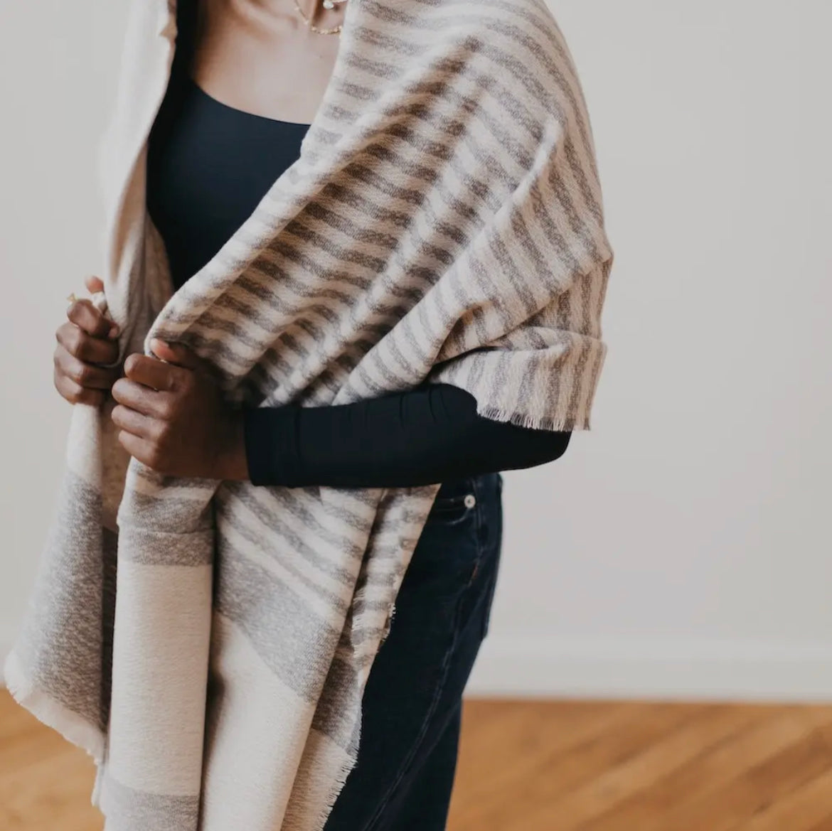 Long Weekend Striped Blanket Scarf