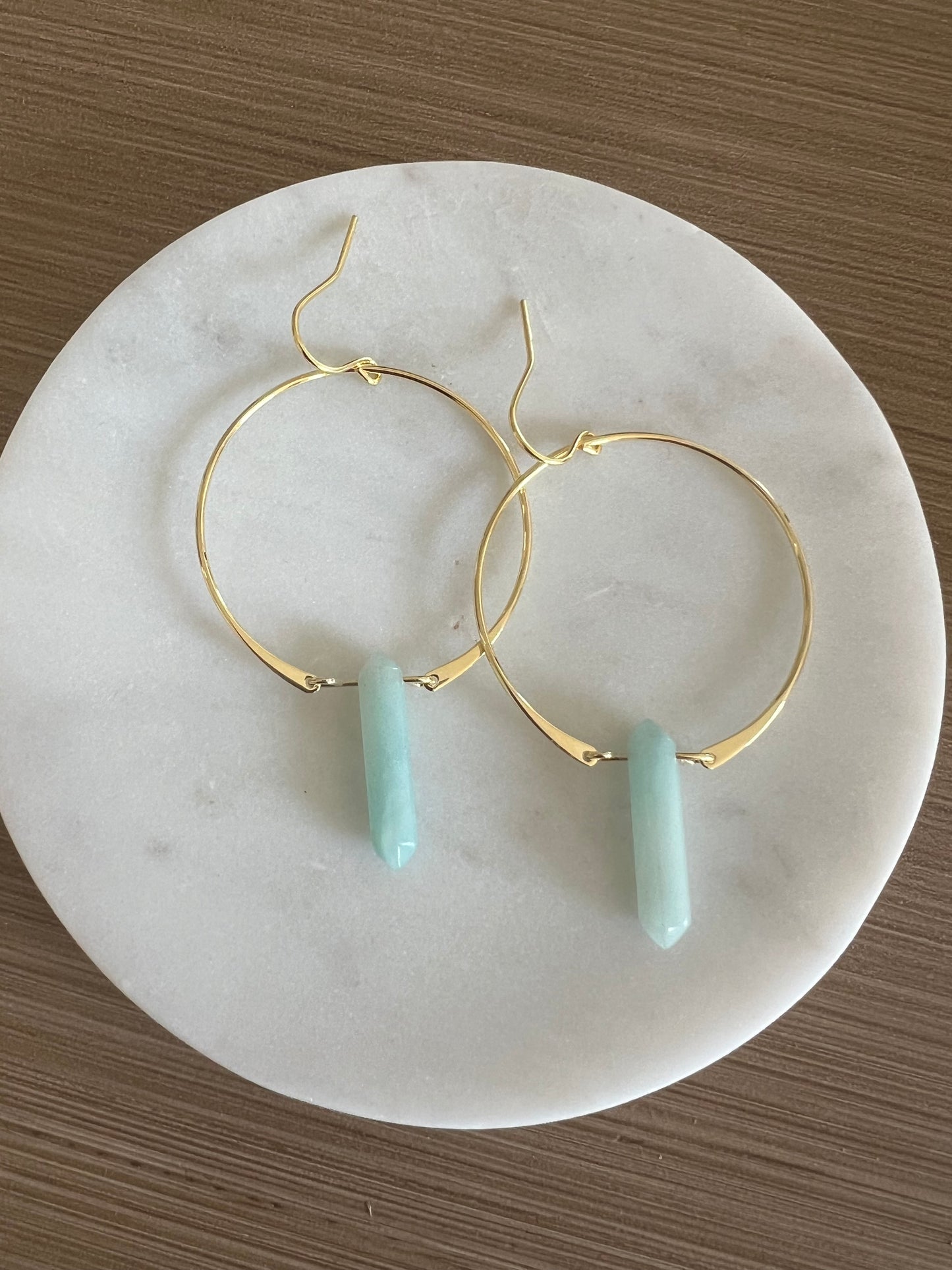 Amazonite Hoop Earrings