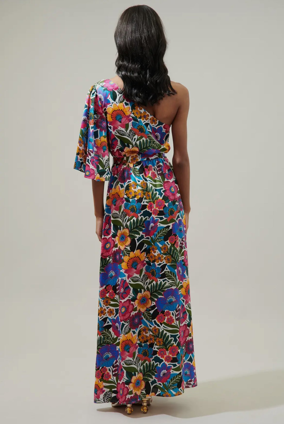 Floral One Shoulder Maxi Dress