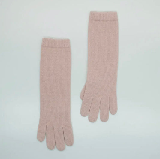 Handmade 13” Powder Pink Cashmere Gloves