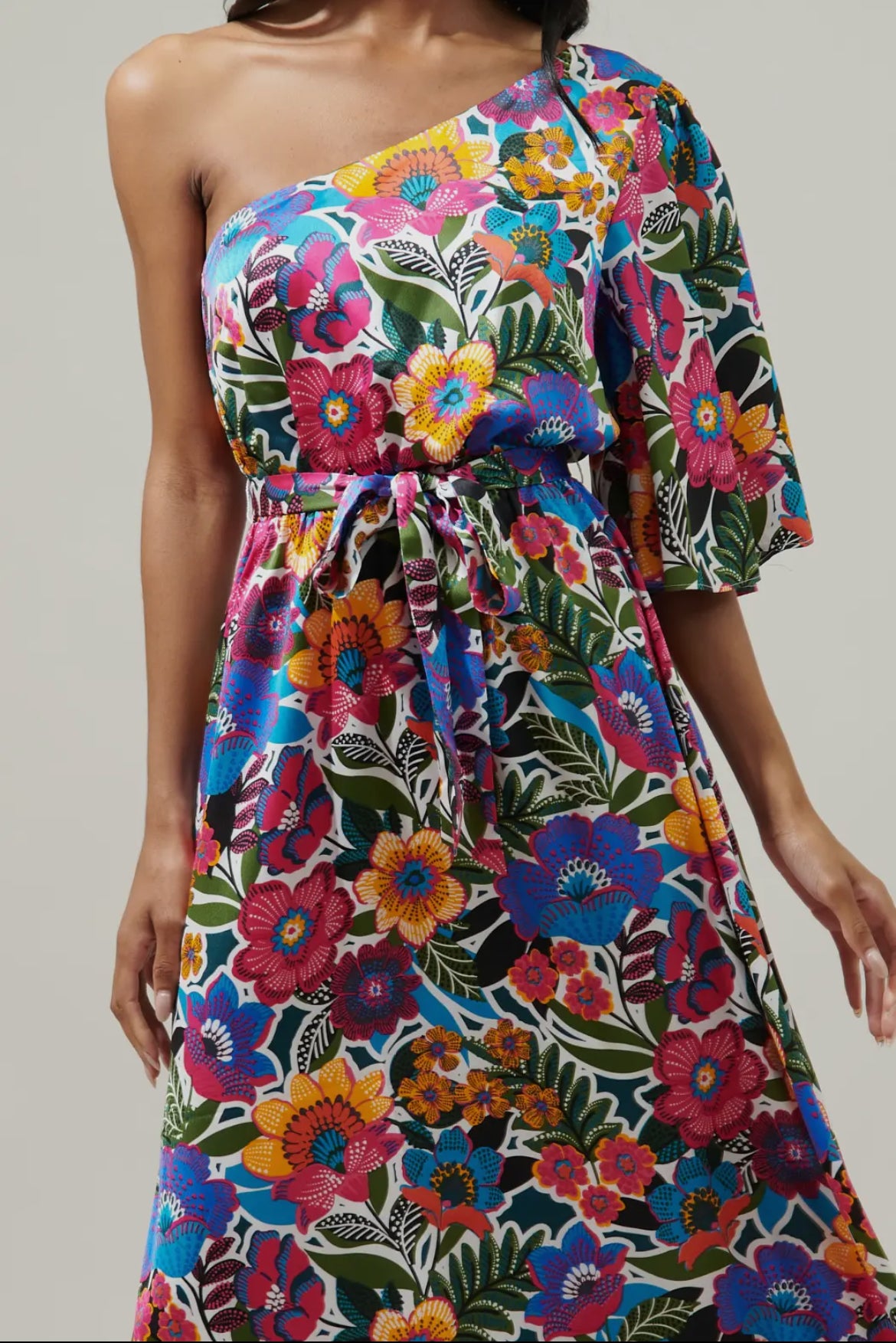 Floral One Shoulder Maxi Dress