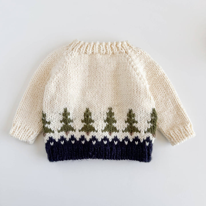 Hand Knit Tree Baby/Toddler Cardigan -M; 2-3Y