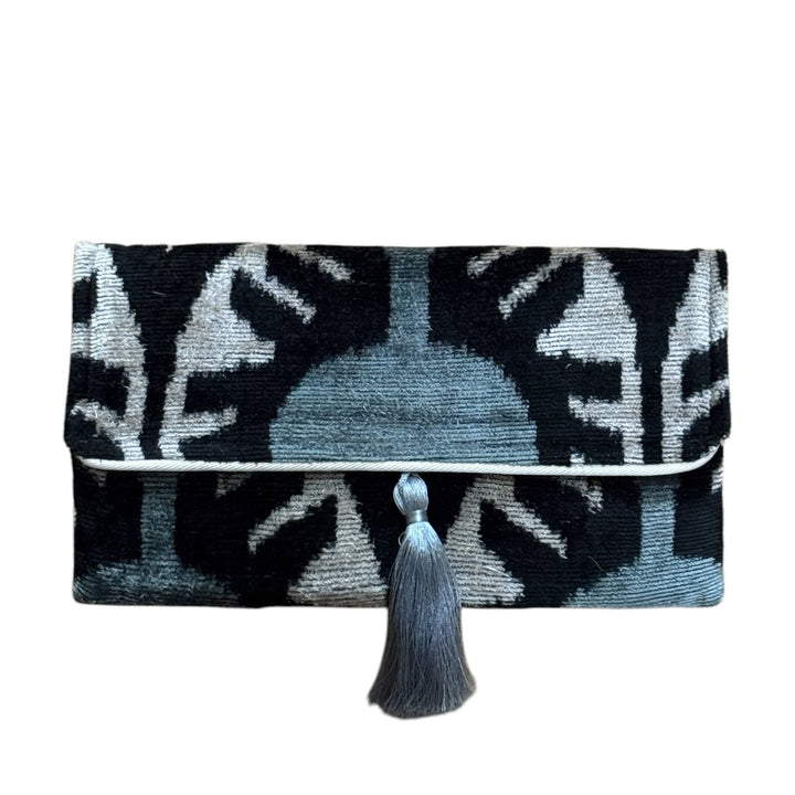 Nev Handmade Silk Velvet Ikat Clutch