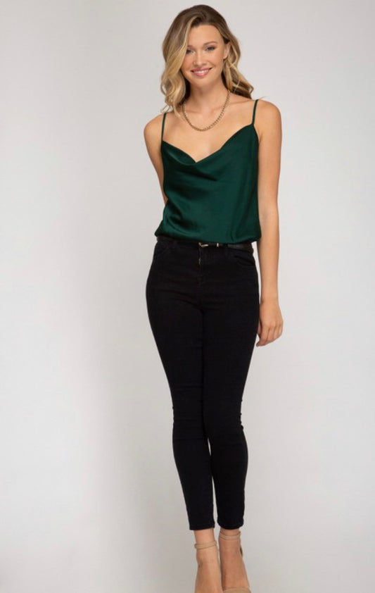 Emerald Draped Bodysuit